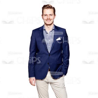 Cutout Image of Smiling Young Man in Dark Blue Suit-0