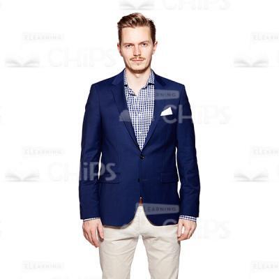 Cutout Picture of Serious Young Man in Dark Blue Suit-0