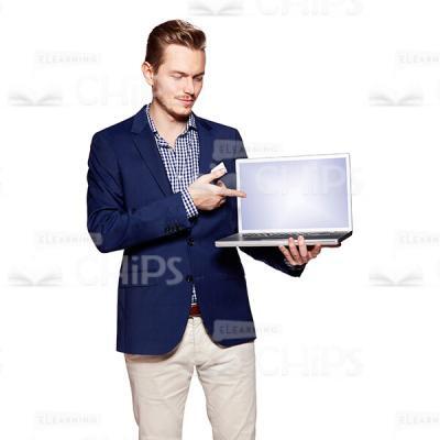 Handsome Businessman Looking At Laptop Cutout Photo-0