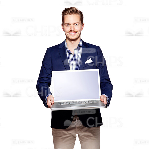 Smiling Businessman Holding Laptop Cutout Photo-0 Smiling Businessman Holding Laptop Cutout Photo-0