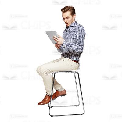 Surprised Man Looking At Tablet Cutout Photo-0