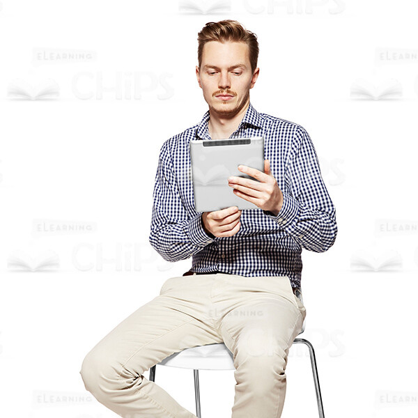 Reading Young Man With Tablet Cutout Photo-0
