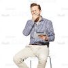 Yawning Young Man With Tablet Cutout Photo-0