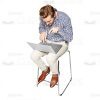 Funny Typing Man Cutout Photo-0