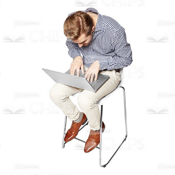 Typing Young Man Cutout Photo-0
