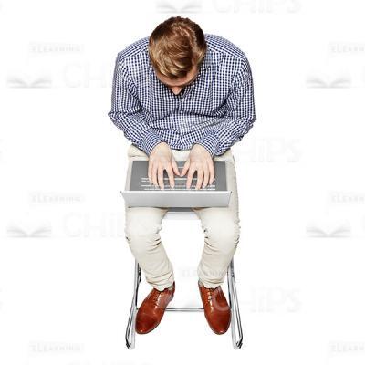 Young Business Man Working On Laptop Cutout Photo-0