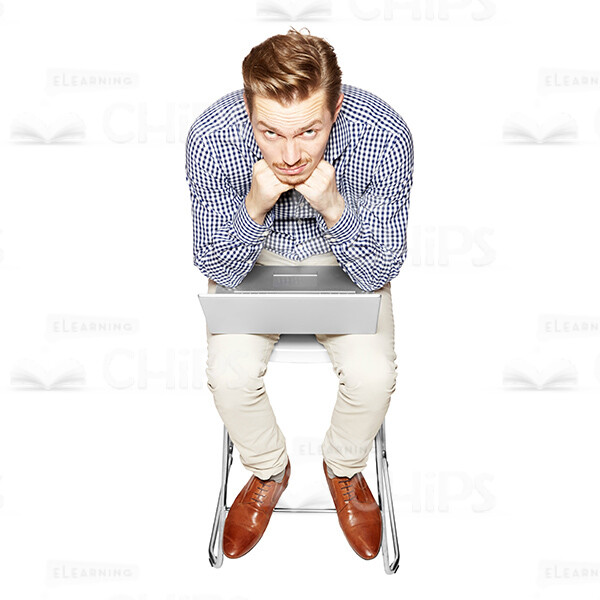 Thoughtful Young Man With Laptop Cutout Photo-0 Thoughtful Young Man With Laptop Cutout Photo-0