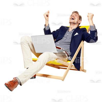 Happy Young Man Rejoicing With Results Cutout Image-0