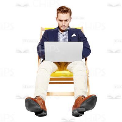 Young Businessman Working On Laptop Cutout Picture-0