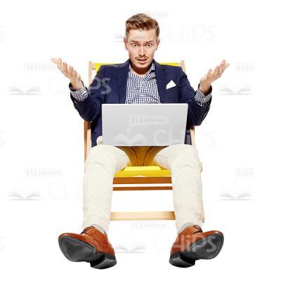 Displeased Businessman With Laptop Cutout Picture-0
