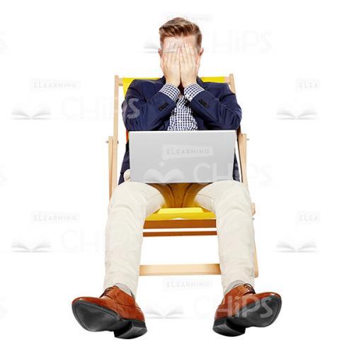Businessman With Laptop Sitting And Covering Face Cutout-0
