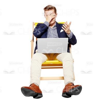 Young Man Covering Eyes With Right Hand Cutout Photo-0