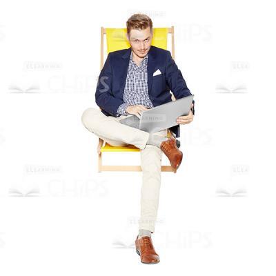 Handsome Young Man With Laptop Cutout Photo-0