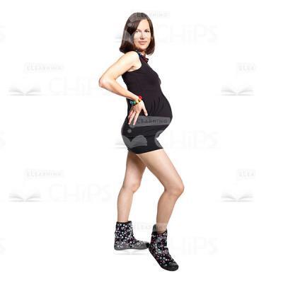Good-Looking Pregnant Lady Standing Sideways Cutout Image-0
