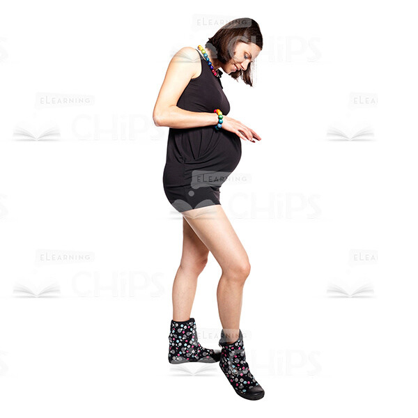 Cutout Image Of Pregnant Woman Looking On Her Tummy-0 Cutout Image Of Pregnant Woman Looking On Her Tummy-0