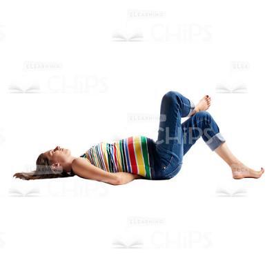 Cutout Pregnant Lady Lying On Floor -0