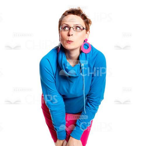 Thoughtful Woman Leaning Towards Camera Cutout Photo-0
