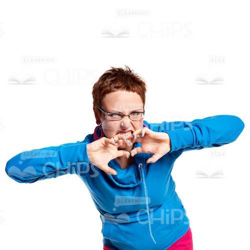 Cutout Image Of Cheerful Woman Fooling Around-0