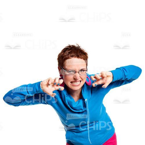 Cutout Image Of Handsome Woman Grinning While Fooling Around-0