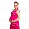 Half-Turned Pregnant Woman With Short Hair Cutout Image-0