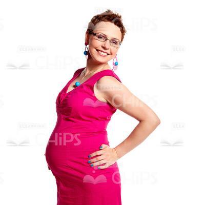 Cutout Image Of Half-Turned Smiling Pregnant Lady-0