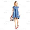 Attractive Young Lady Holding Hand Bag Cutout Picture-0