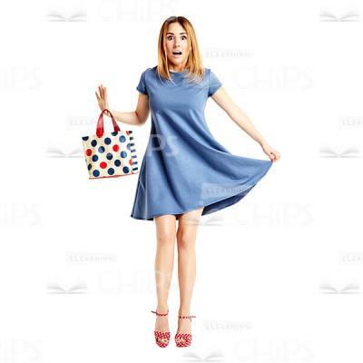 Surprised Woman Holding Handbag Cutout Picture-0