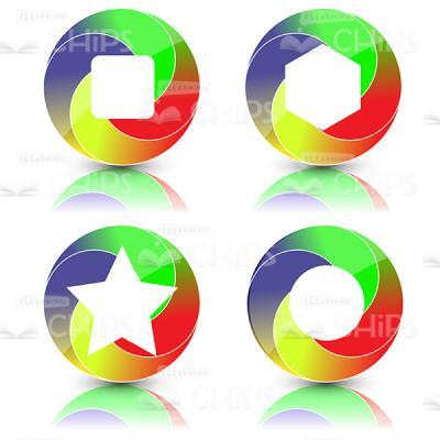 Colored Circles With Cut Out Centres Vector Image-0