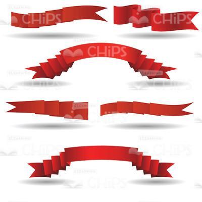 Set Of Vector Red Ribbons-0