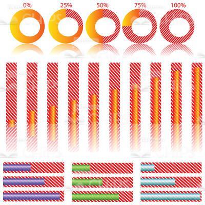 Vector Set Of Graphs And Diagrams Over Striped Background-0