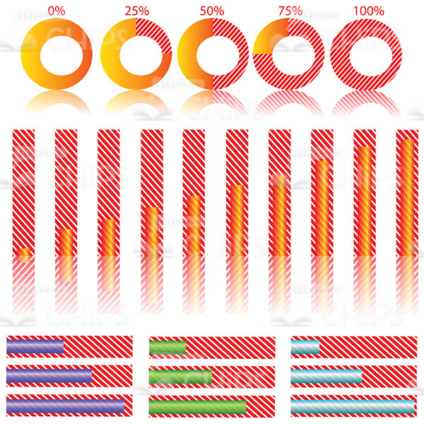 Vector Set Of Graphs And Diagrams Over Striped Background-0