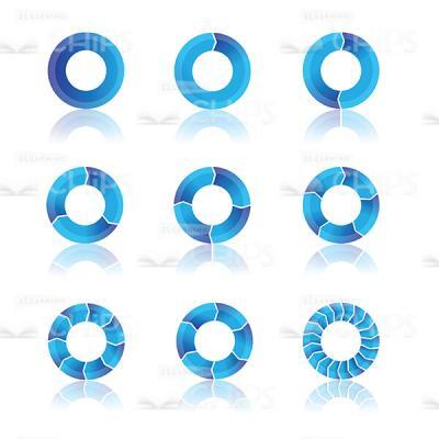 Set Of Blue Colored Vector Circles-0