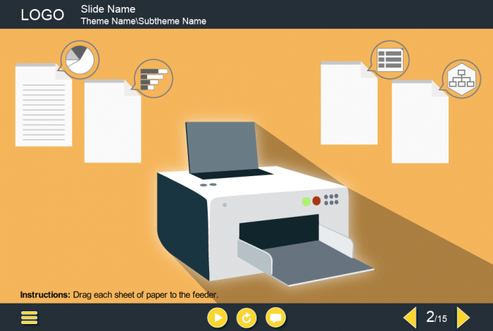 Printer On Beige Background — e Learning Templates for Articulate Storyline