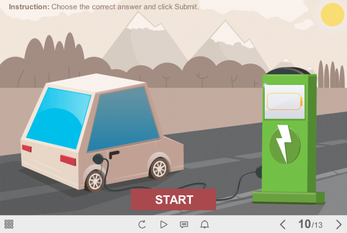 Vector Electric Car — e-Learning Templates for Articulate Storyline