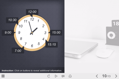 Wall Clock With Clickable Buttons — Storyline Template-0
