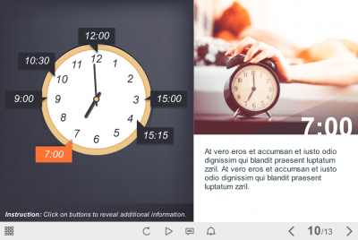 Buttons Placed Around Clock Face — e-Learning Templates for Articulate Storyline