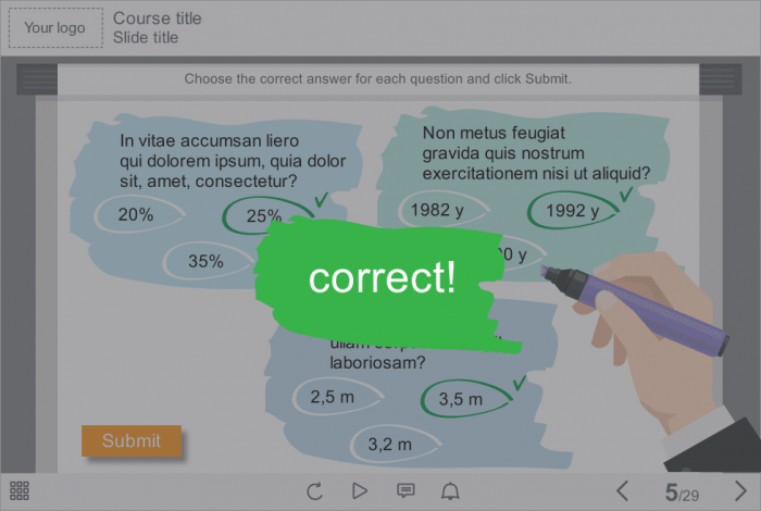 Correct Answers Quiz Feedback — e Learning Storyline Templates
