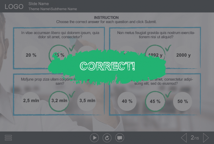 Correct Answer Feedback Message — Download Articulate Storyline Template