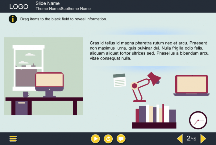 Drag and Drop items — Articulate Storyline e Learning Templates