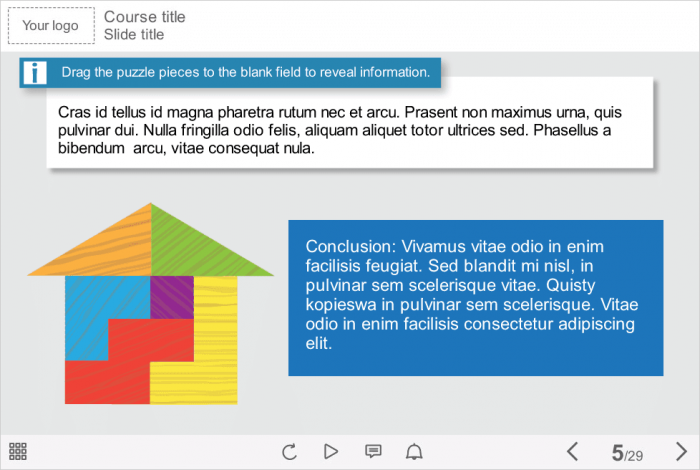 Dragging Colorful Puzzles — Download Articulate Storyline Template