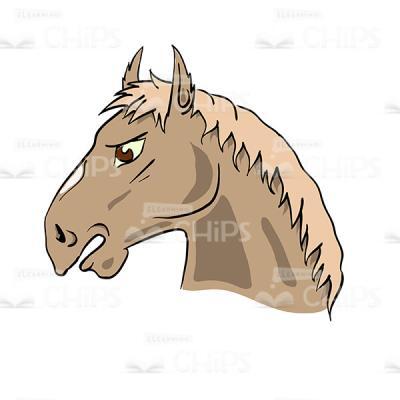 Horse's Head Profile View Vector Image-0