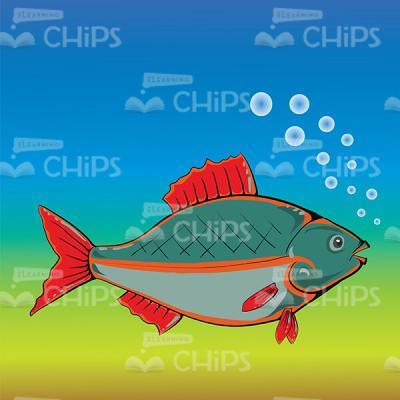 Vector Fish Over Colored Background-0