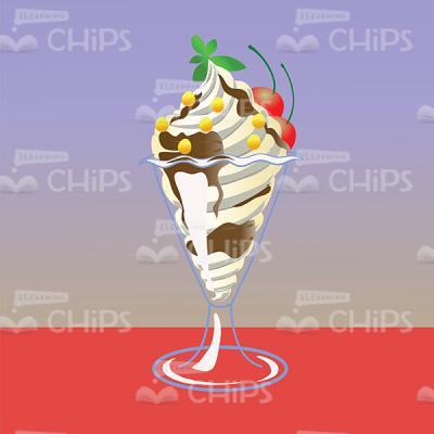 Ice Cream In Glass Cup Vector Image-0