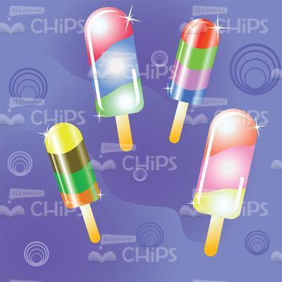 Colored Ice Creams On Sticks Vector Image-0