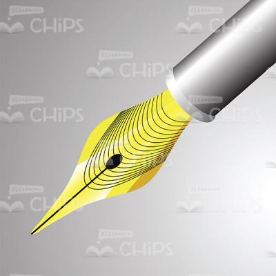Ink Pen Over Grey Background Vector Image-0