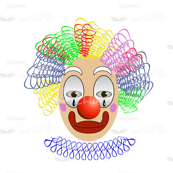 Crying Clown's Face Vector Character-0