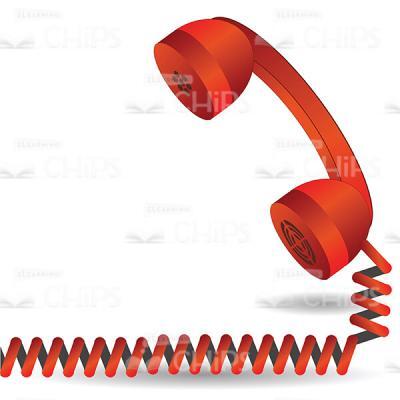Telephone Handset With Spiral Cable Vector Object-0