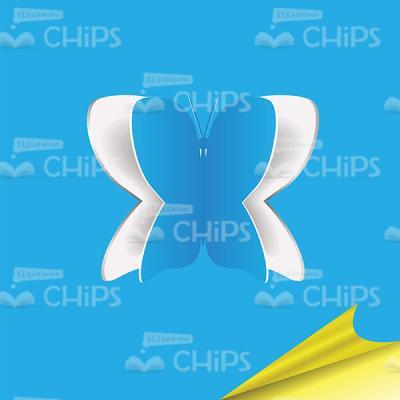 Vector Butterfly Over Blue Background-0
