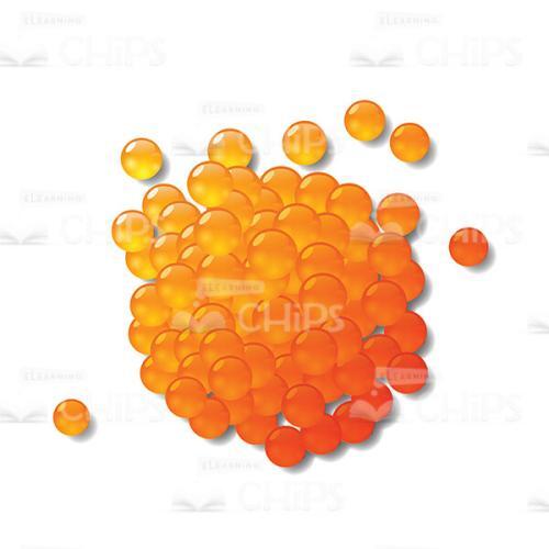 Red Caviar Over White Background Vector Image-0