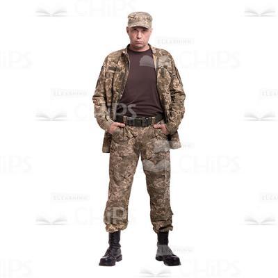 Unbuttoned Mid-Aged Lieutenant Cutout Photo-0